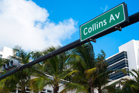 Collins Avenue street sign in Miami Beach の写真素材