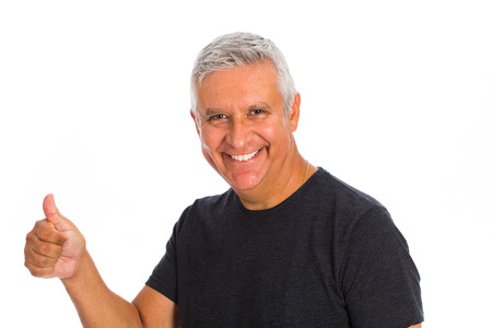 Handsome middle age man studio portrait on a white background.