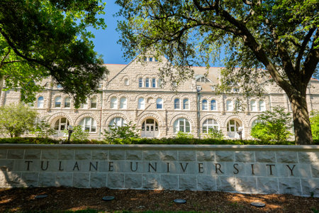 NEW ORLEANS, LOUISIANA USA - MAY 4,2014: Tulane University, founded in 1834, is a private nonsectarian research university located in New Orleans.のeditorial素材