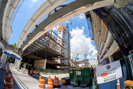MIAMI, FL USA - JUNE 21, 2014  The Brickell City Centre construction project underway in downtown Miami scheduled to be completed in 2016 のeditorial素材