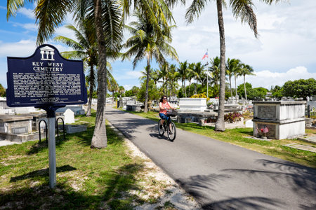KEY WEST, FLORIDA USA - JUNE 26, 2014: The Key West Cemetery in the Historic District was founded in 1847.のeditorial素材