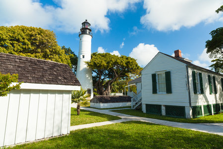 Key West, Florida USA - March 2, 2015: The historic Key West Lighthouse and Museum located on Whitehead Street.のeditorial素材