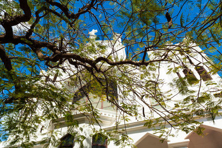 Key West, Florida USA - March 3, 2015: The beautifully restored Saint Paul Episcopal Church located on Duval Street.のeditorial素材