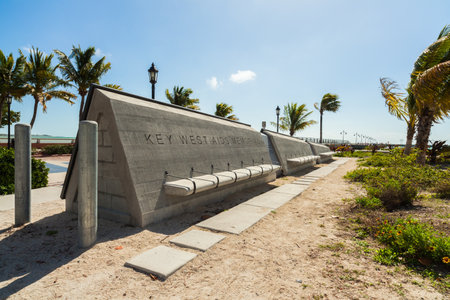 The Key West Aids Memorial located at the entrance of the White Street Pier in Key West, Florida.のeditorial素材
