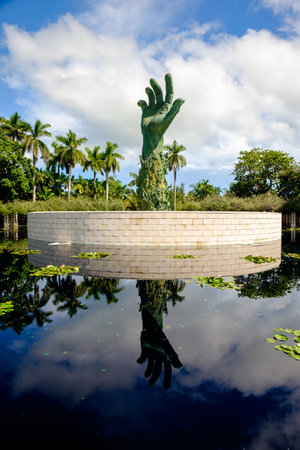 Miami Beach, Florida USA - September 25, 2015:  The beautiful Holocaust Memorial was completed in 1990 as an enduring tribute to all the lives lost during the holocaust.のeditorial素材