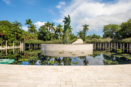 Miami Beach, Florida USA - September 25, 2015:  The beautiful Holocaust Memorial was completed in 1990 as an enduring tribute to all the lives lost during the holocaust.のeditorial素材