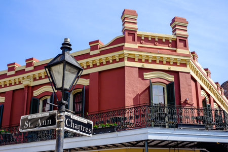 Chartres street sign in the French Quarter in New Orleans, Louisiana.のeditorial素材