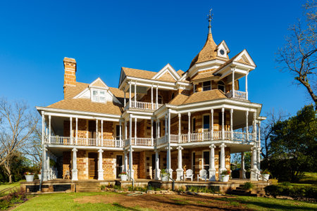 Mason, Texas USA - April 2, 2016: The Seaquist House, built in 1896, is a beautiful Victorian style historical home in this small Texas town in the hill country.のeditorial素材