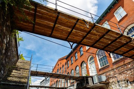 The popular Factors Walk along the Riverfront Plaza in downtown Savannah, Georgia.の写真素材