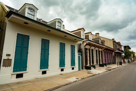 Beautiful architecture of the French Quarter in New Orleans, Louisiana.のeditorial素材