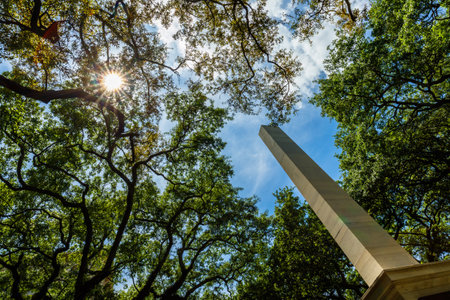Nathanael Greene Memorial in Johnson Square Park in the popular historic district of Savannah, Georgia.のeditorial素材