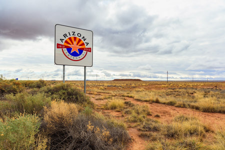 Centennial Arizona state sign along the roadside.のeditorial素材
