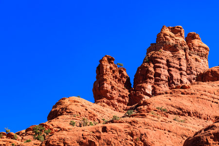 The natural beauty of the red rock canyons and sandstone of Sedona in Arizona.のeditorial素材