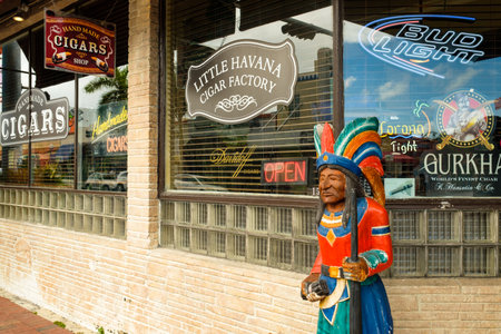 Miami, FL USA - December 18, 2016: The Little Havana Cigar Factory is a popular tourist destination in the historic Eight Street area.のeditorial素材