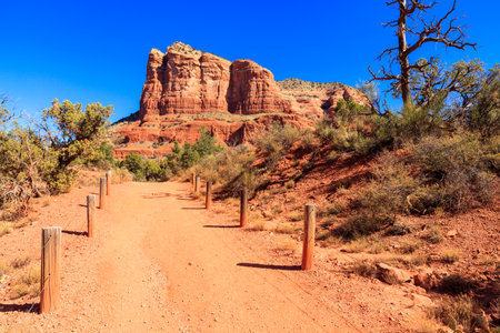 The natural beauty of the red rock canyons and sandstone of Sedona in Arizona.のeditorial素材
