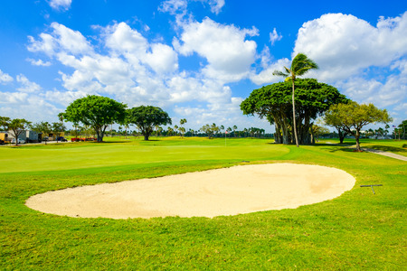 Beautiful golf course landscape in Miami.の写真素材