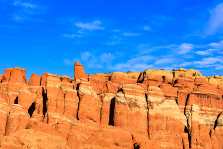 The natural beauty of the Fiery Furnace in Arches National Park in Utah.の写真素材