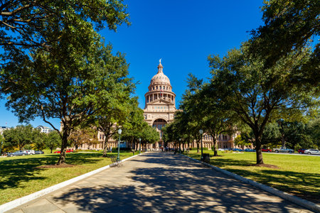 Austin, TX USA - November 15, 2016: The Texas State Capitol, completed in 1888 in the downtown district, contains the offices and chambers of the Texas Legislature and the Office of the Governor.のeditorial素材