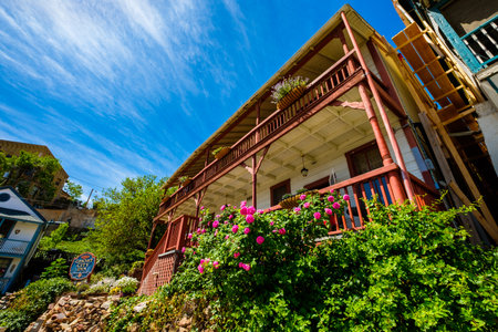 Jerome, Arizona USA - April 27, 2017: The Ghost City Inn is a popular Bed and Breakfast in this scenic small mountain town located in Yavapai County.のeditorial素材