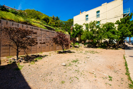 Jerome, Arizona USA - April 27, 2017: Laura Williams Park in the downtown area of this popular small mountain town located in Yavapai County in the Verde Valley.のeditorial素材