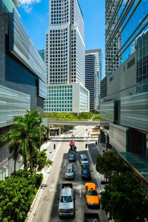 Miami, Florida - August 17, 2017: The Brickell City Centre is a newly constructed shopping mall located in the popular downtown Brickell area.のeditorial素材