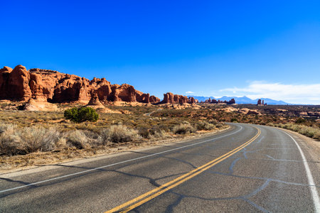 The natural beauty of Arches National Park in Utah.のeditorial素材