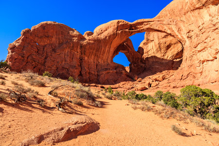 The natural beauty of Arches National Park in Utah.のeditorial素材