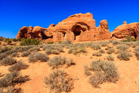 The natural beauty of Arches National Park in Utah.のeditorial素材