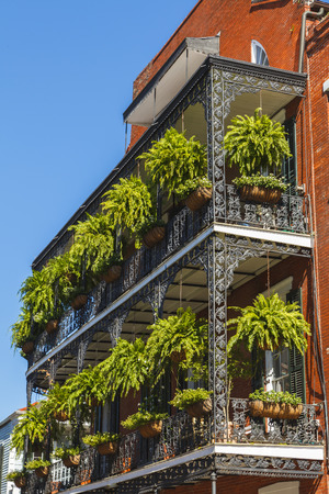 Classic architecture in the French Quarter in New Orleans, Louisiana.の写真素材