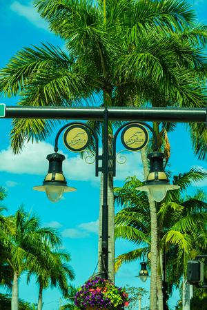 Scenic fifth avenue cityscape in the popular downtown district in Naples, Florida.の写真素材