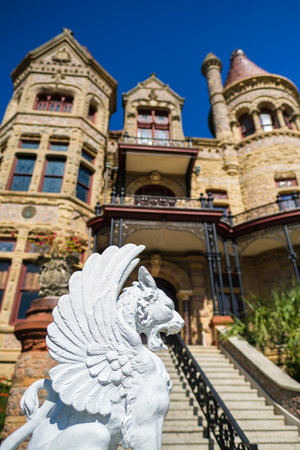 Galveston, Texas USA - November 3, 2019: The famous Bishop's Palace in Galveston was built by Colonel Walter Gresham and architect Nicholas Clayton; the extravagantly decorated house is a Victorian adaptation of the classic Renaissance style.のeditorial素材