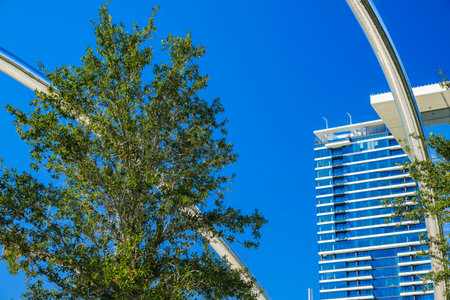 Houston, Texas USA - November 1, 2019: Cityscape view in the uptown Houston, Texas business district.のeditorial素材
