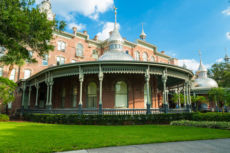 Tampa, Florida USA - September 26, 2019: The beautiful Moorish influenced architecture of the University of Tampa, previously known as the Tampa Bay Hotel in the downtown district.のeditorial素材