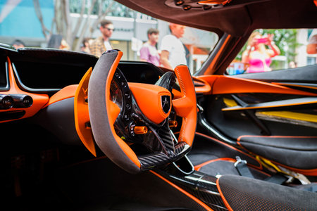 Miami, Florida USA - February 16, 2020: Exotic Apollo IE supercar on display at the public Miami...