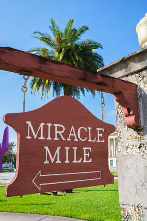 Sign for the popular Miracle Mile in Coral, Gables in Miami.の写真素材