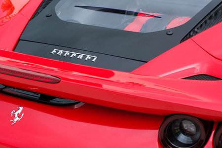 Miami, Florida USA - February 20, 2022: Exotic Ford GT supercar on display at the public Miami...