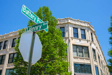Downtown Asheville North Carolina cityscapeの写真素材