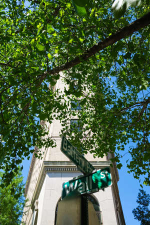 Downtown Asheville North Carolina cityscapeの写真素材