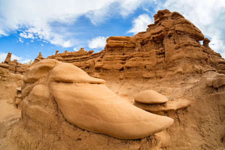 Natural beauty of Goblin Valley State Park with unique sandstone formations in Utahの写真素材