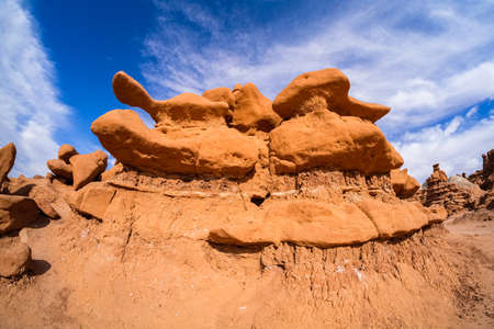 Natural beauty of Goblin Valley State Park with unique sandstone formations in Utahの写真素材