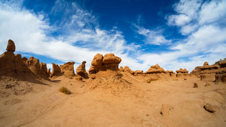 Natural beauty of Goblin Valley State Park with unique sandstone formations in Utahの写真素材