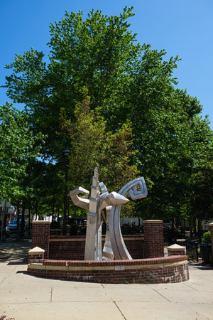 Asheville, North Carolina USA - May 5, 2022: Artwork on display in the downtown urban district of this popular small town visitor destination in the Blue Ridge mountains.のeditorial素材