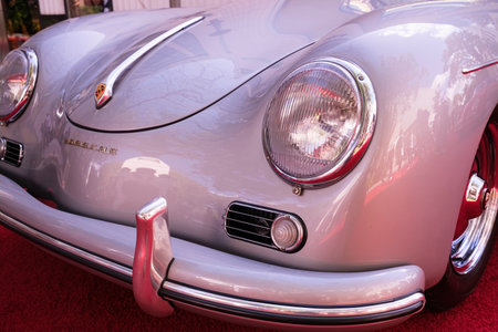 Miami, Florida USA - February 19, 2023: Classic Porsche Speedster sports car on display at the...