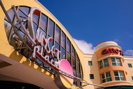 Miami, FL USA - February 9, 2023: Downtown South Miami cityscape from the Sunset Place shopping mallのeditorial素材