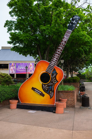 Nashville, Tennessee USA - May 7, 2022: Entrance to the popular Grand Ole Opry country musiic venue with a giant guitarのeditorial素材