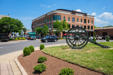 Franklin, Tennessee USA - May 12, 2023: Memorial to the confederate solders of the American Civil War along Main Street in this rural small town south of Nashvilleのeditorial素材
