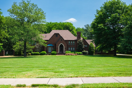 Nashville, Tennessee USA - May 12, 2023: Beautiful luxury estate home in the upscale Brentwood residential districtのeditorial素材