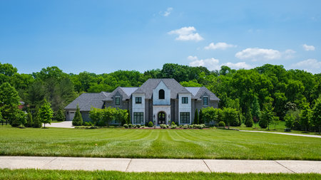 Nashville, Tennessee USA - May 12, 2023: Beautiful luxury estate home in the upscale Brentwood residential districtのeditorial素材