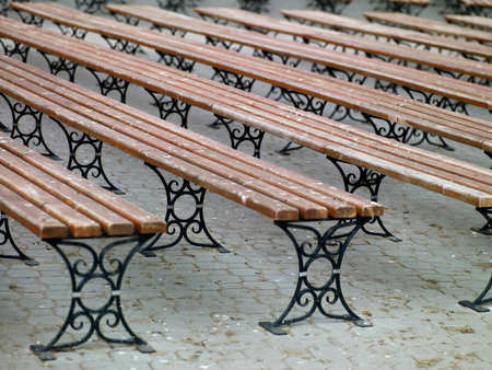 Theatre in the summer the park with wooden benches