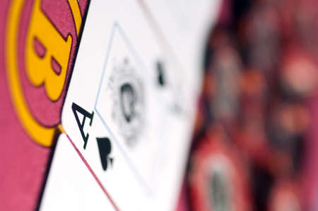 playing cards on the table in a casino